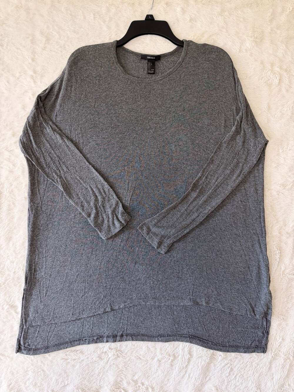 Forever 21 Charcoal Heather Gray Oversized Tunic Top